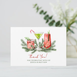 Julcocktails Festive Högtidlig Julfest Tack Kort
