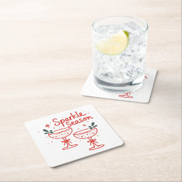 Julcocktails gnistrar säsongen  underlägg papper kvadrat