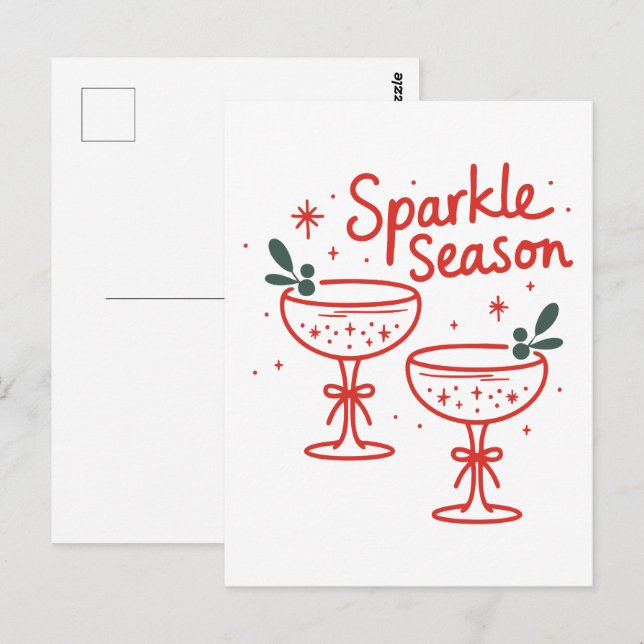 Julcocktails gnistrar säsongen  vykort (Fram/baksida)