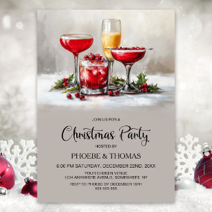 Julcocktails Julfest Inbjudningar