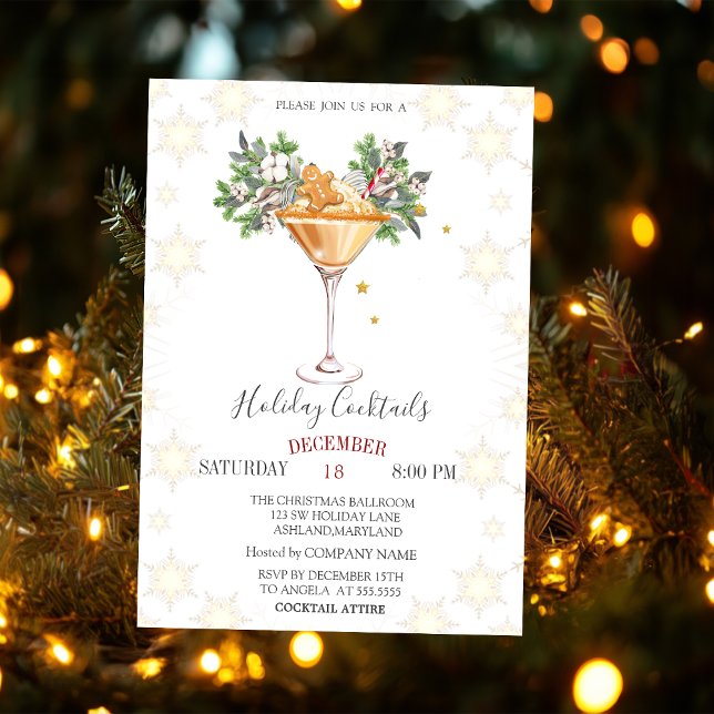 Julcocktails Pepparkaks Cookie Jul  Inbjudningar (Skapare uppladdad)