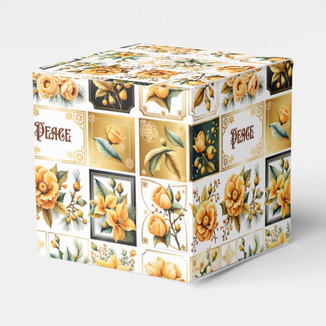 Julcollage i guld presentaskar (Framsidan Sidan)