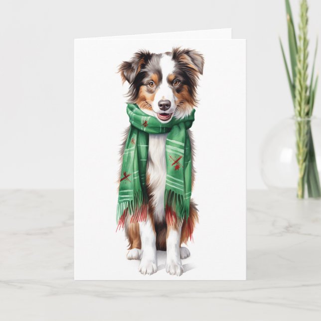 Julcollie, Border collie, australisk sheppdog Helgkort (Framsida)