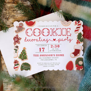 Julcookie Decorerar Party Cookie Party Inbjudningar