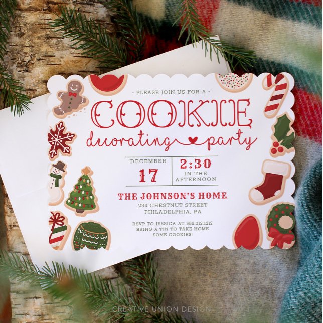 Julcookie Decorerar Party Cookie Party Inbjudningar (Skapare uppladdad)