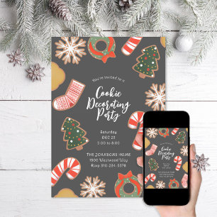 Julcookie-dekorering av Julfest Inbjudningar