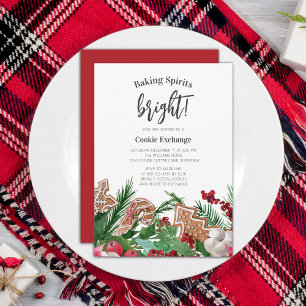 Julcookie Exchange Baking Spirits Bright Inbjudningar