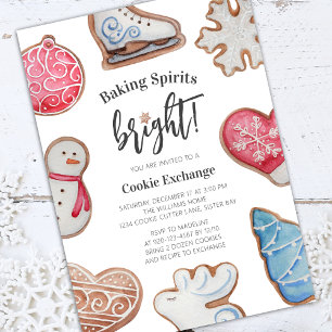 Julcookie Exchange Baking Spirits Bright Inbjudningar