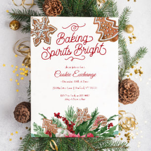 Julcookie Exchange Baking Spirits Bright Inbjudningar