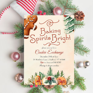 Julcookie Exchange Baking Spirits Bright Inbjudningar
