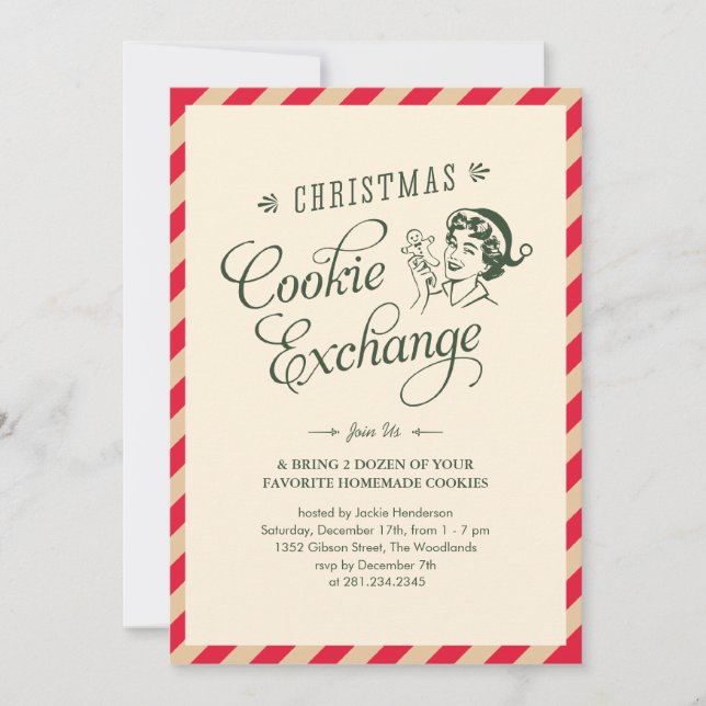 Julcookie Exchange-inbjudningar Inbjudningar (Framsida)