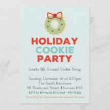 Julcookie-inbjudan för swap-parti