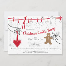 Julcookie-inbjudan för swap-parti