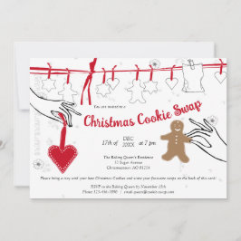 Julcookie-inbjudan för swap-parti inbjudningar