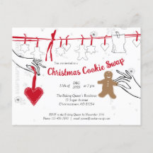Julcookie-inbjudan för swap-parti