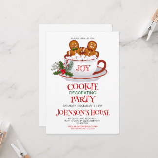 Julcookie-inbjudan till dekorationspart inbjudningar