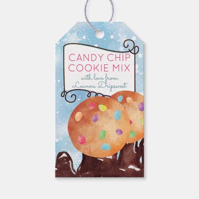 Julcookie-mixen i en burk-märkre presentetikett (Framsidan)