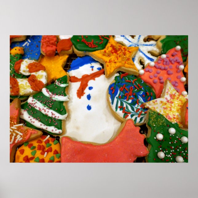 Julcookies III Färgglad Holiday Bakning Poster (Framsidan)
