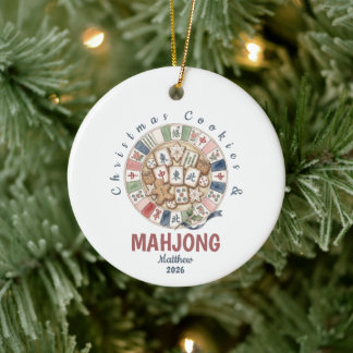 Julcookies & Mahjong Rolig Jul Julgransprydnad Keramik