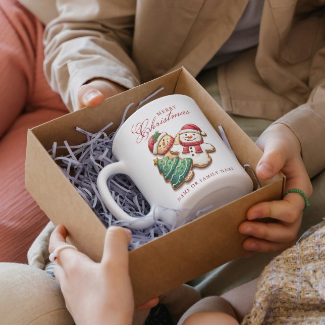 Julcookies och eget namn God jul Kaffemugg (Skapare uppladdad)