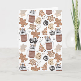 Julcookies och het choklad Högtidligt bakande Helgkort