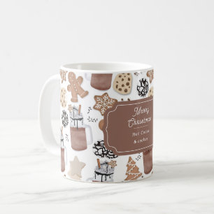 Julcookies och het choklad Högtidligt bakande Kaffemugg
