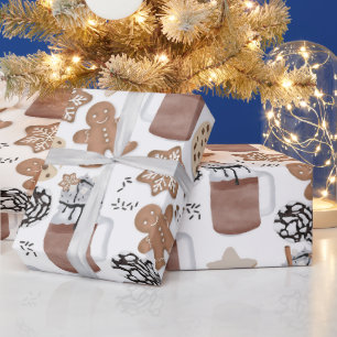 Julcookies och het choklad Höjdagsbakning Presentpapper