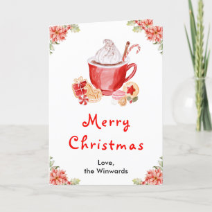 Julcookies och kakao Röd God Jul Helgkort