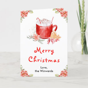 Julcookies och kakao Röd God Jul Helgkort