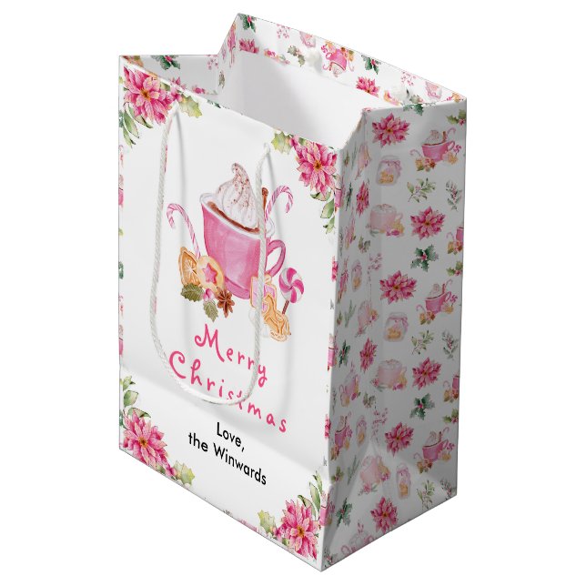 Julcookies och kakao rosa God Jul (Framsidan Vinklad)