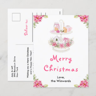 Julcookies och kakao Rosa God Jul Helg Vykort