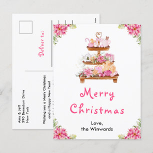 Julcookies och kakao Rosa God Jul Helg Vykort