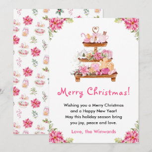 Julcookies och kakao Rosa God Jul Julkort