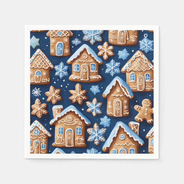 Julcookies pepparkaksgubbe Vinterfirande   Pappersservett (Framsidan)