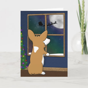 JulCorgi på fönsterjulkortet Helgkort