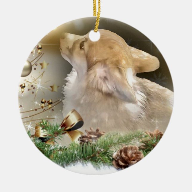 JulCorgivalp Julgransprydnad Keramik (Framsidan)