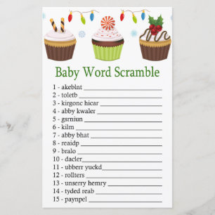 julcupcakes Baby ordklubbningsspel