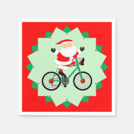 Julcykel Högtidlig Cykel Firande Party Pappersservett