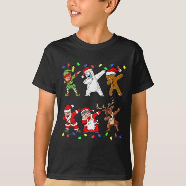 Juldabbing Elf och Friends Boys Kids Dab Xm T Shirt (Framsida)