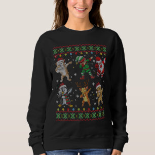 Juldabbing Engelska bulldog Hund och Santa Ug T Shirt