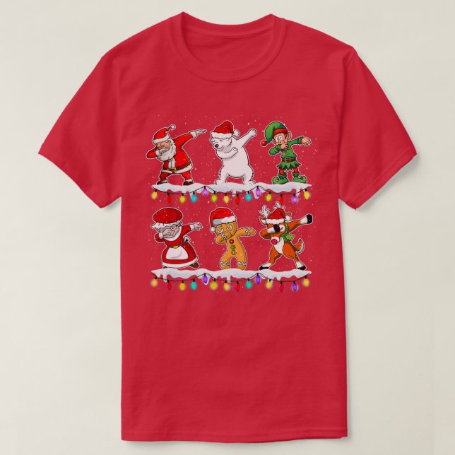 Juldabbing Santa Gift för Boys Girls Kids T Shirt (Design framsida)