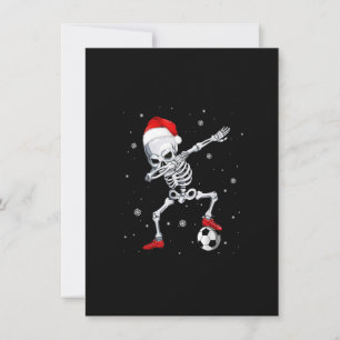 Juldabbing Skeleton Soccer Santa Hat Gifts Inbjudningar