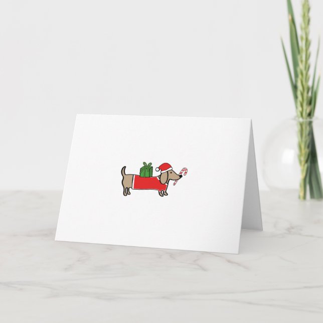 Juldachshund Helgkort (Framsida)