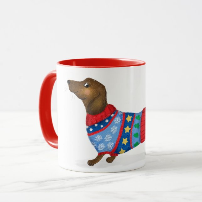 Juldachshund mugg (Framsida vänster)