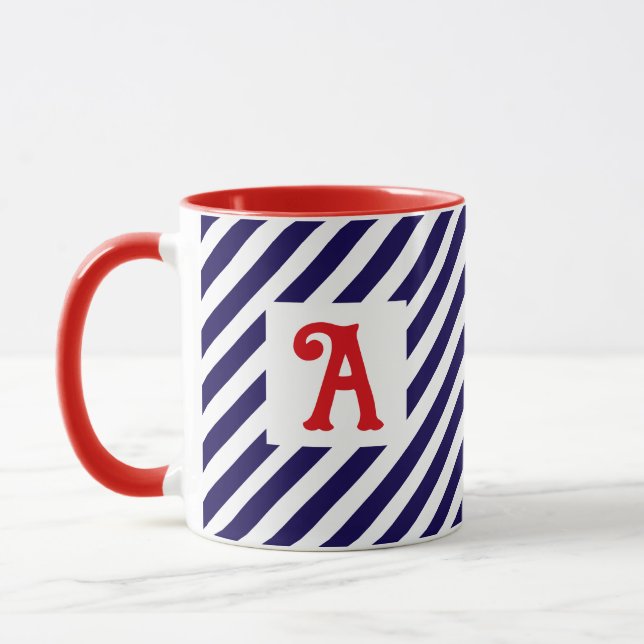 Juldag 4:e diagonalen Rand Patriotic Initial Mugg (Vänster)