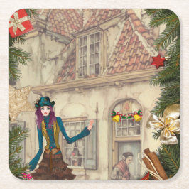 Juldagare Bord-dekanter Underlägg Papper Kvadrat