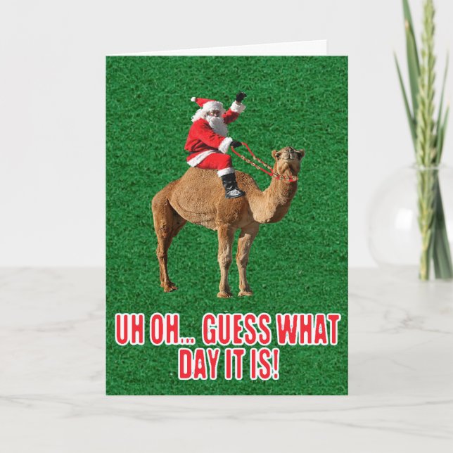 Juldagen 2013 - Hump Day Camel and Santa Card Helgkort (Framsida)