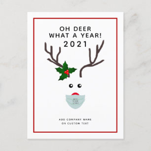 Juldagen 2021 Logotyp Ansikte Mask Reindeer Helg Vykort