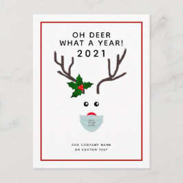 Juldagen 2021 Logotyp Ansikte Mask Reindeer Helg Vykort