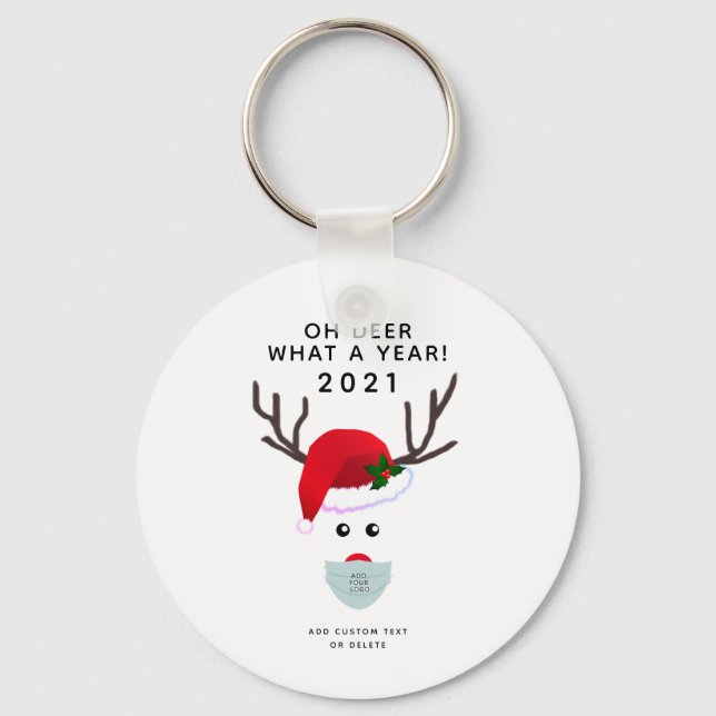 Juldagen 2021 Logotyp Ansikte Mask Reindeer Nyckelring (Framsida)